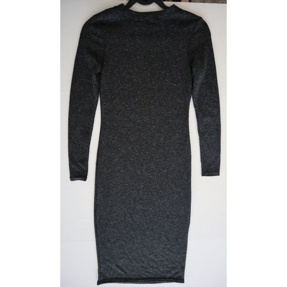 Aqua 7375 Women's Sz XS Charcoal Cashmere/Wool L/S Midi Sweater Dress - Picture 8 of 8